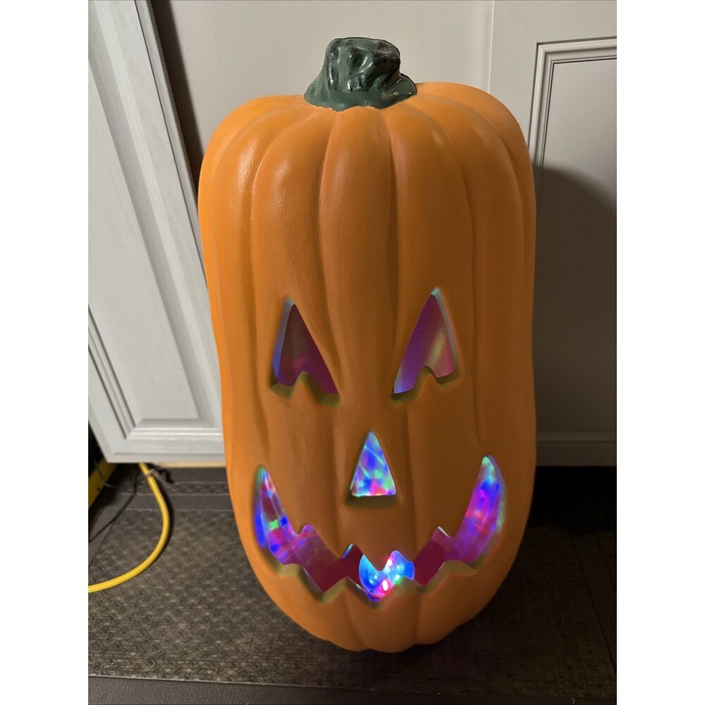 27” Magic Power Company Lighted Halloween Pumpkin Blow Mold Disco Lights
